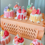 Cake with Fruit topping Candle