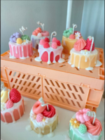 Cake with Fruit topping Candle