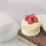 Vanilla Cake with Strawberry Topping Candle