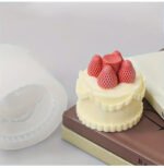 Vanilla Cake with Strawberry Topping Candle